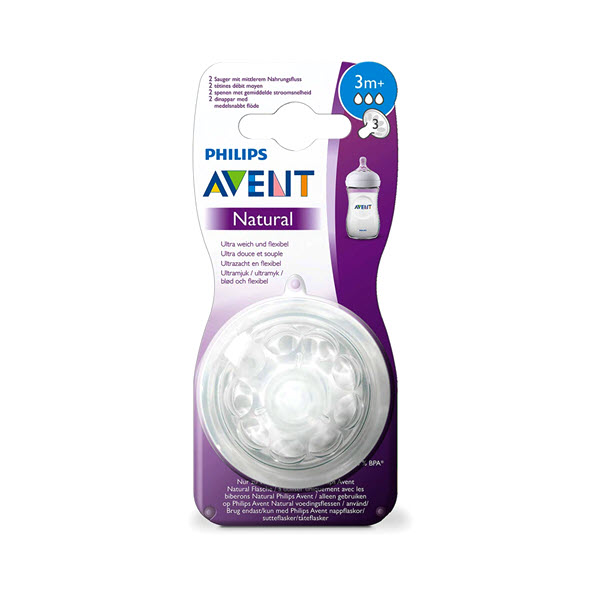 Соска Philips Avent Natural 2шт  3+мес