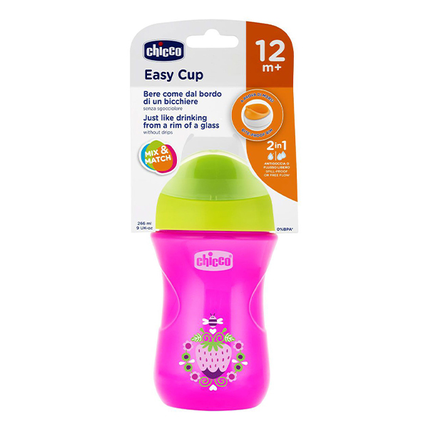 Чашка-поильник Chicco Easy Cup 266 мл. 12+ мес., клубничка