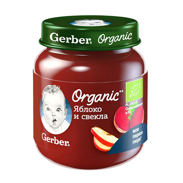 Пюре Gerber яблоко свекла 125г с 5+ мес