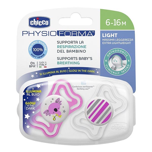 Пустышка Chicco PhysioForma Light 6-16 мес коала и полосы 2 шт