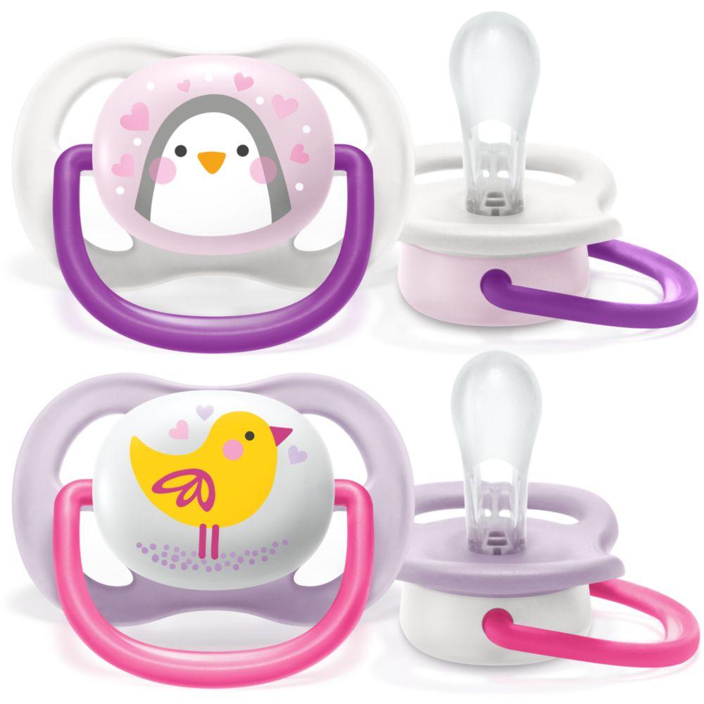 Пустышка Philips Avent Ultra Air Animals  пингвин 2шт. 0-6мес. SCF080/06