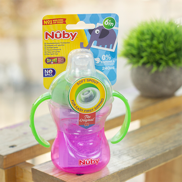 Поильник Nuby непроливайка с ручками 240мл 6+ мес