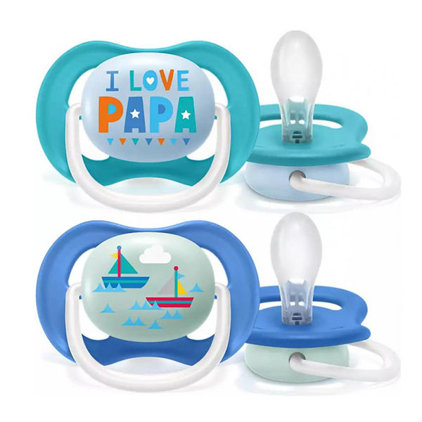 Пустышка Philips Avent Ultra Air Happy PAPA sailboat 6-18 мес 2 шт