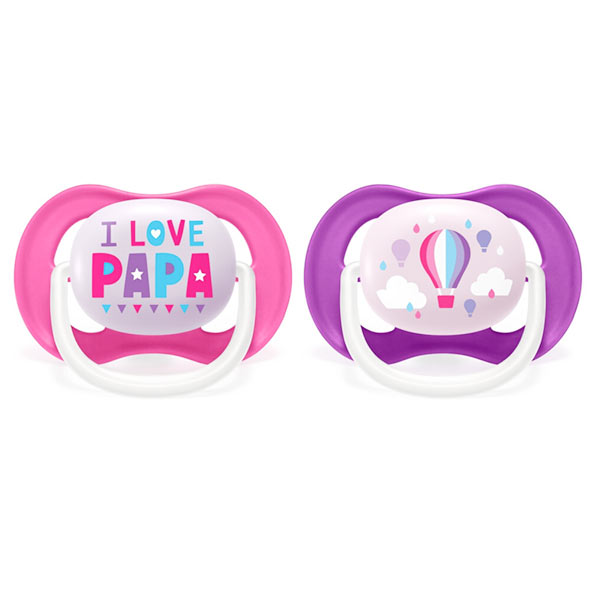 Пустышка Philips Avent Ultra Air Happy PAPA balloon 2шт. 6-18мес. SCF080/04