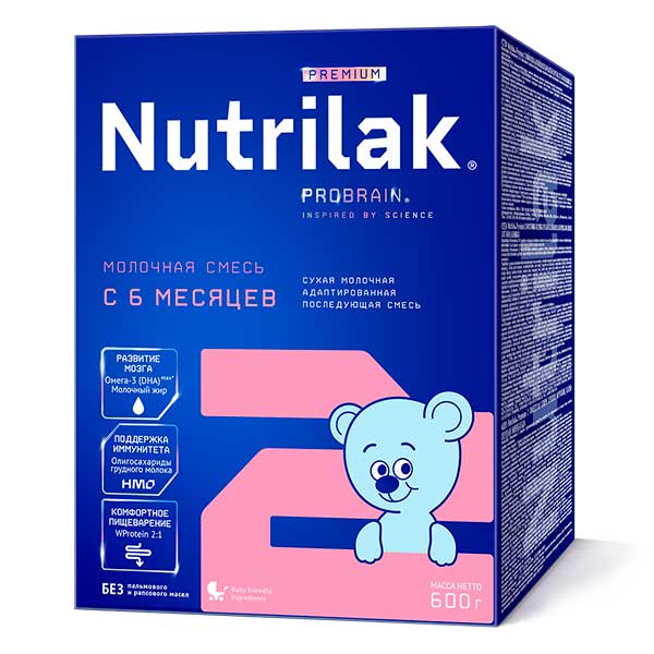 Молочная смесь Nutrilak Premium 2 600г c 6+ месяцев