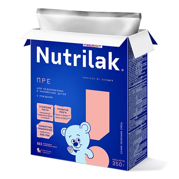 Молочная смесь Nutrilak Premium ПРЕ 350 г с 0мес