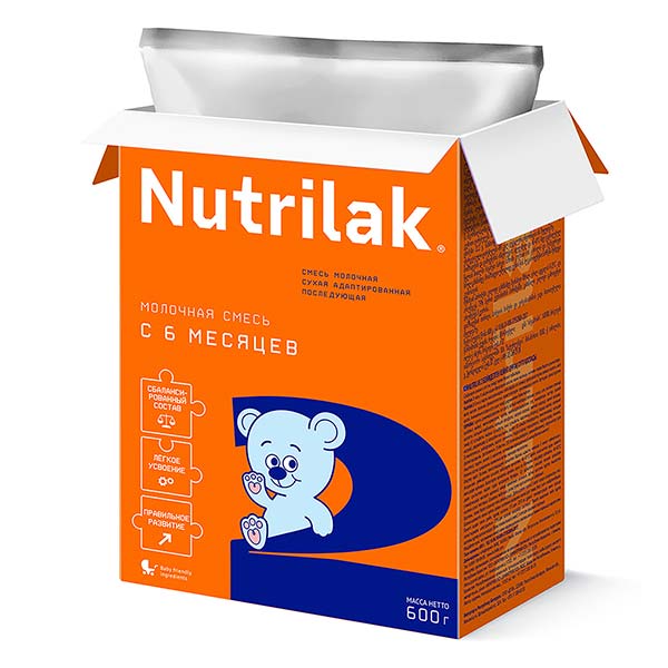 Молочная смесь Nutrilak 2 600 гр  с 6+ мес