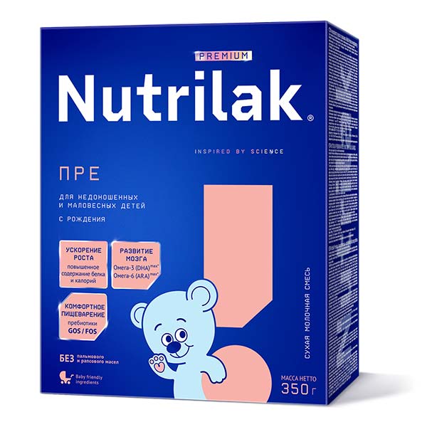 Молочная смесь Nutrilak Premium ПРЕ 350 г с 0мес