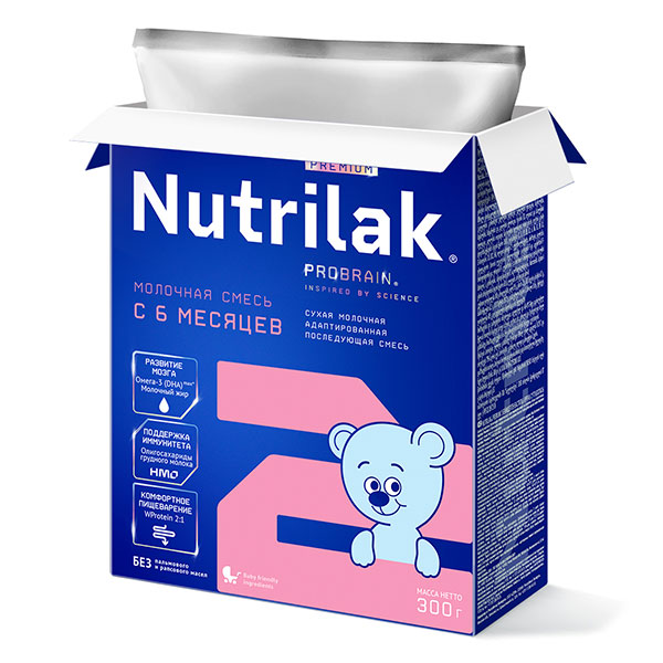 Молочная смесь Nutrilak Premium 2 300г c 6+ месяцев