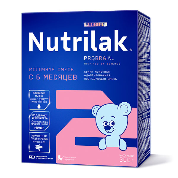 Молочная смесь Nutrilak Premium 2 300г c 6+ месяцев