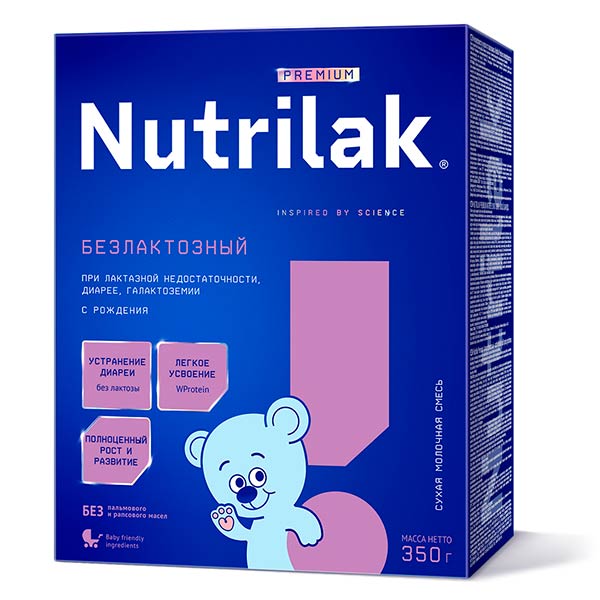 Молочная смесь Nutrilak Premium Безлактозный 350 г с 0мес