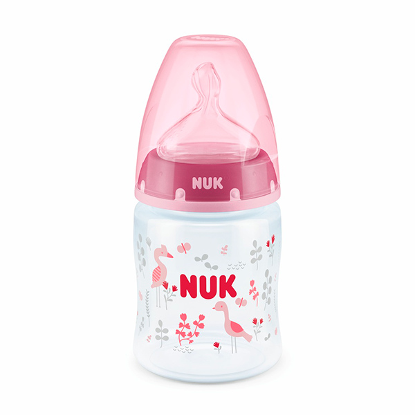 NUK Пластиковая бутылочка First Choice+ 150 мл 0-6 мес фламинго