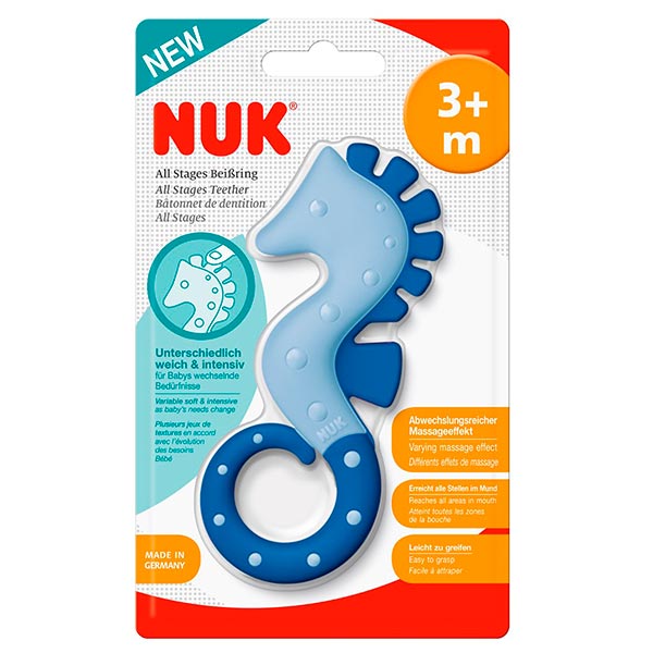 NUK Прорезыватель пластиковый sea horse 3+ мес