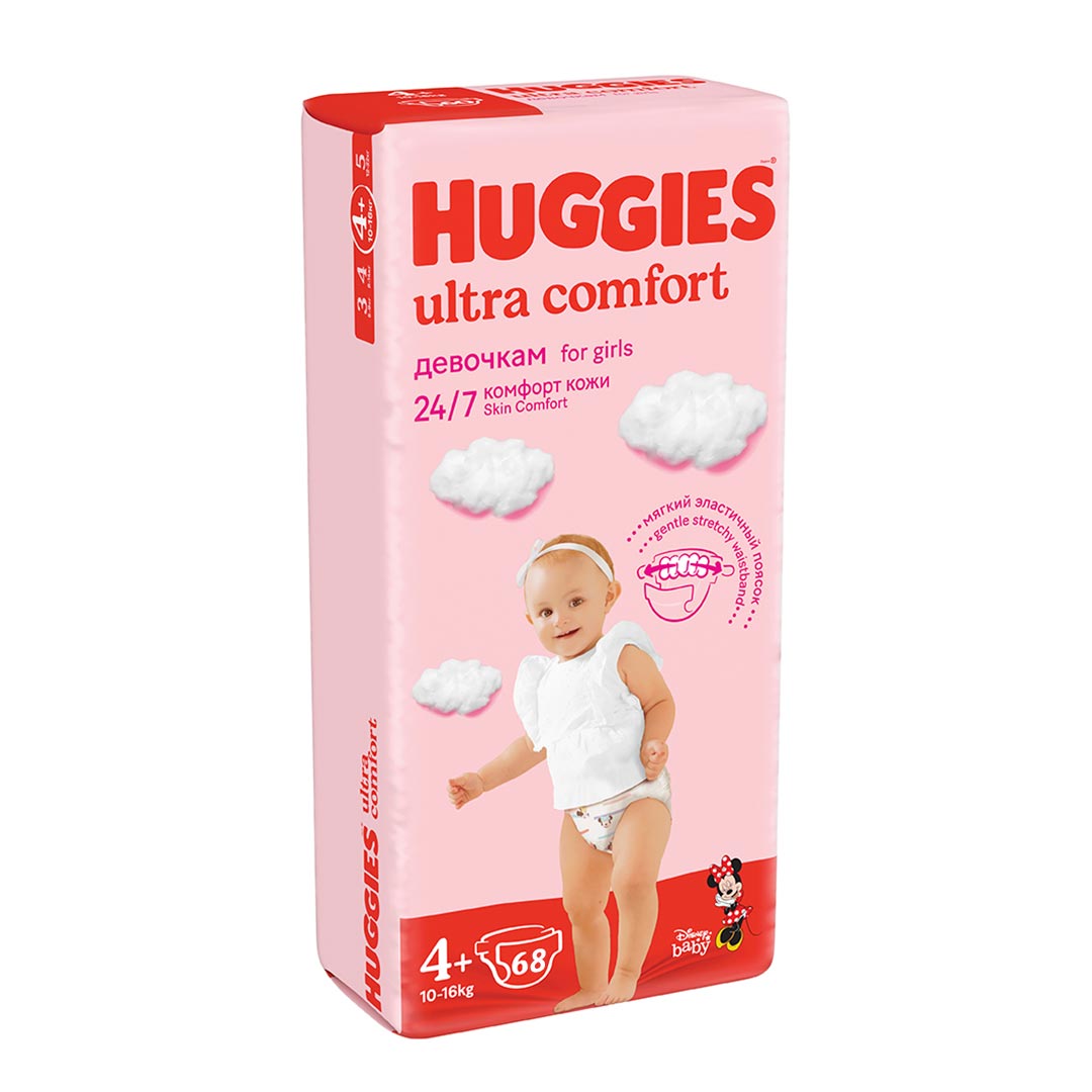 Подгузники Huggies Ultra Comfort 4+ (10-16 кг) 68 шт