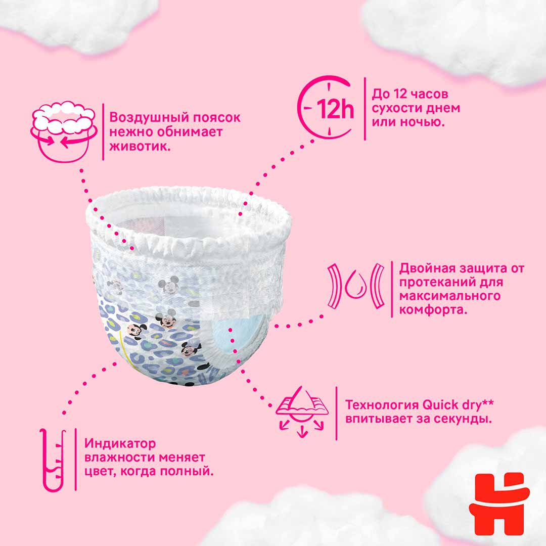 Трусики-подгузники Huggies 4 (9-14 кг) 52 шт