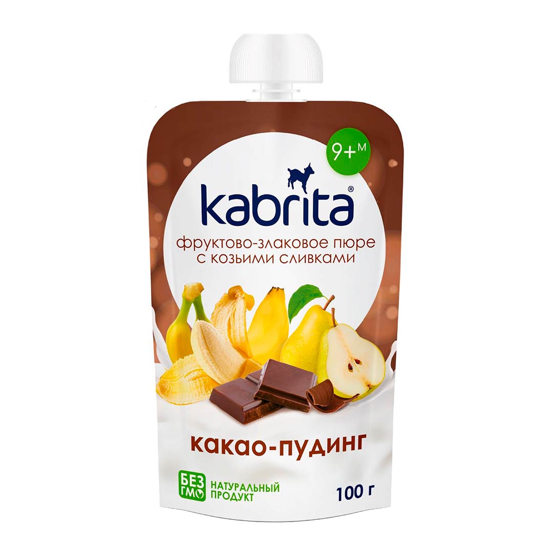 Пюре Kabrita какао-пудинг с козьими сливками 100 гр 9+ мес