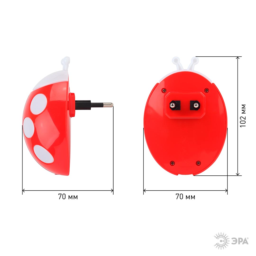 Светильник-ночник ЭРА светодиодный NN-601 божья коровка
