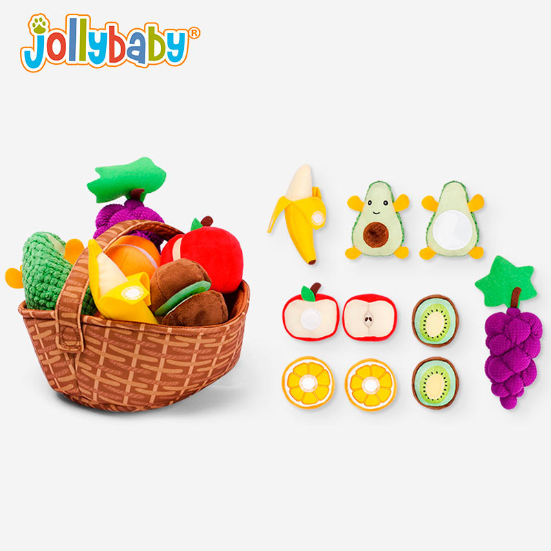 Корзинка с мягкими игрушками Jolly Baby 6+ мес фрукты