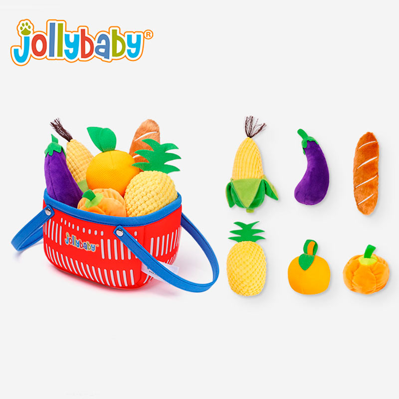 Корзинка с мягкими игрушками Jolly Baby 6+ мес овощи