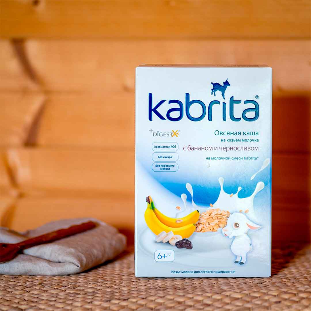 Каша Kabrita овсяная на козьем молоке с бананом и черносливом 180 гр c 6+ мес