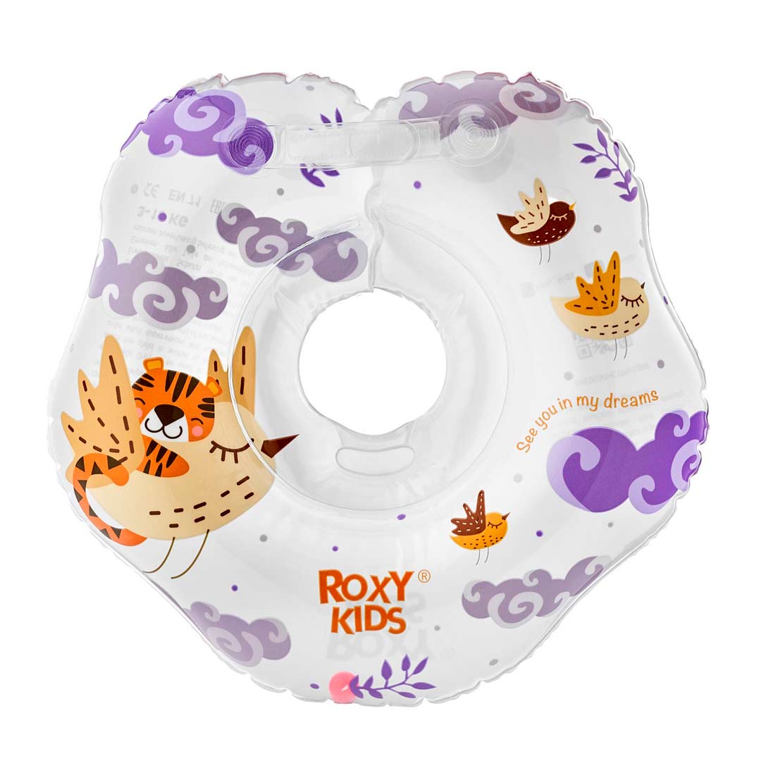 Круг для купания ROXY-KIDS Flipper надувной на шею+сказка 38*39 см Tiger bird 0-3 лет