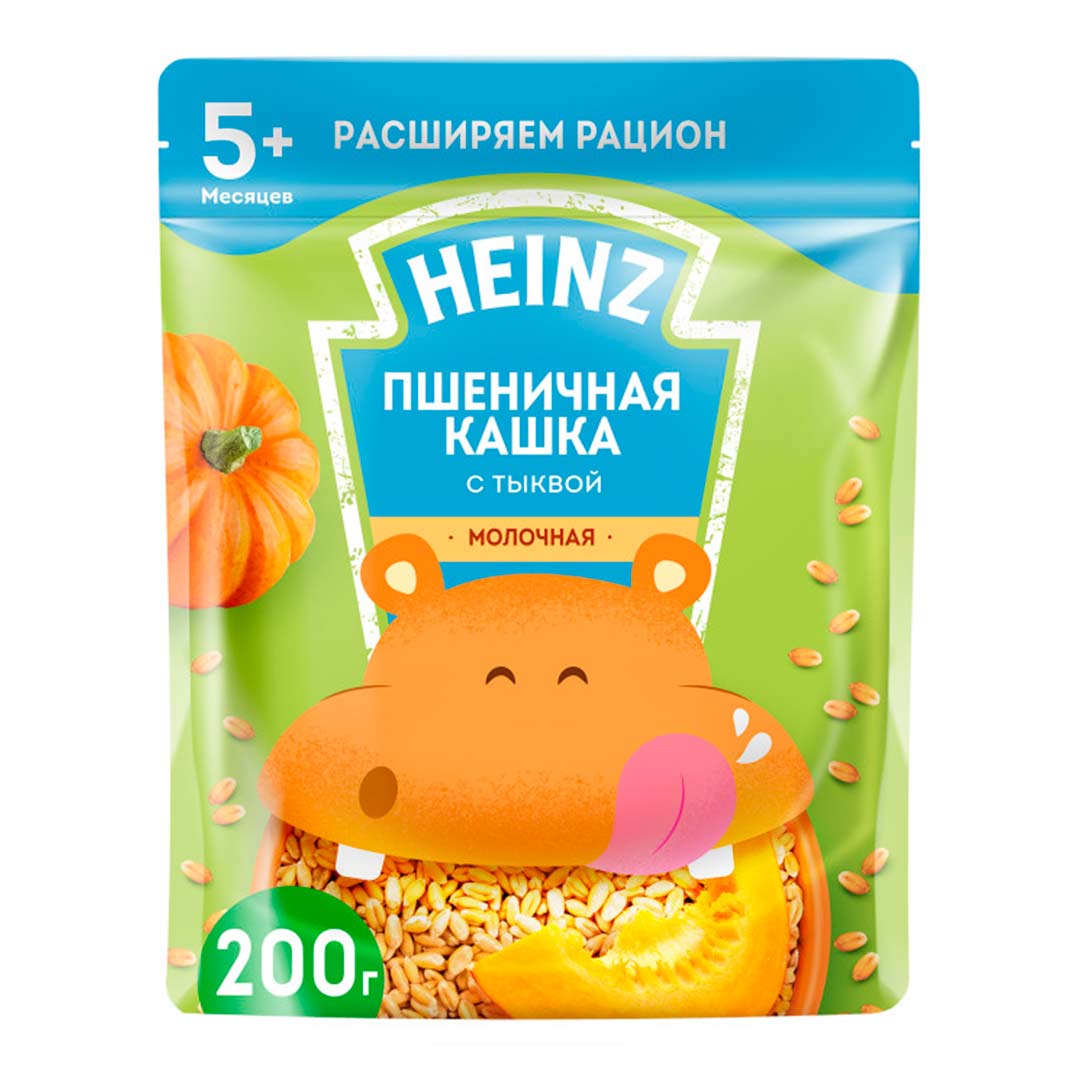 Пшеничная каша Heinz молочная с тыквой 200 гр с 5+ мес