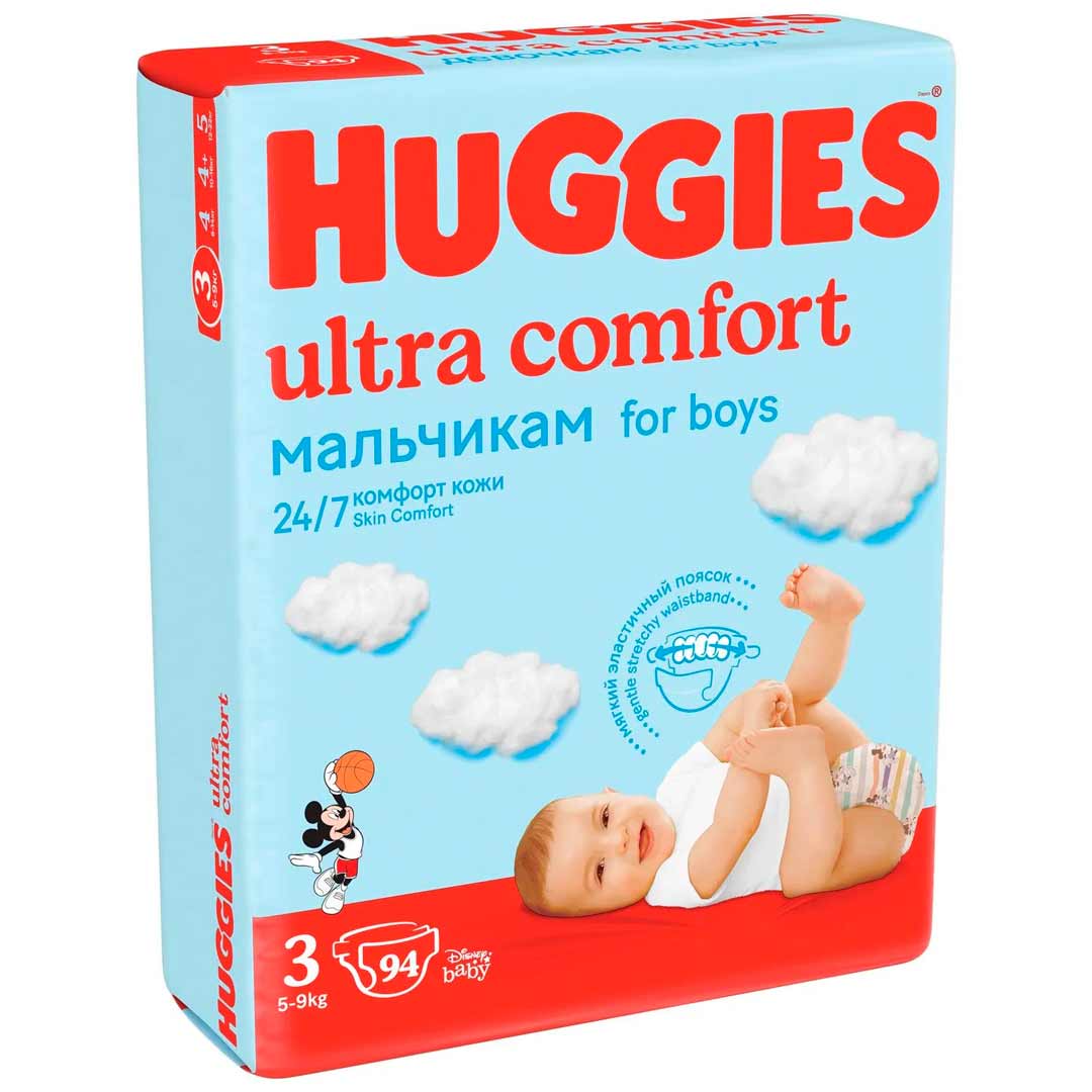 Подгузники Huggies Ultra Comfort 3 (5-9 кг) 94 шт