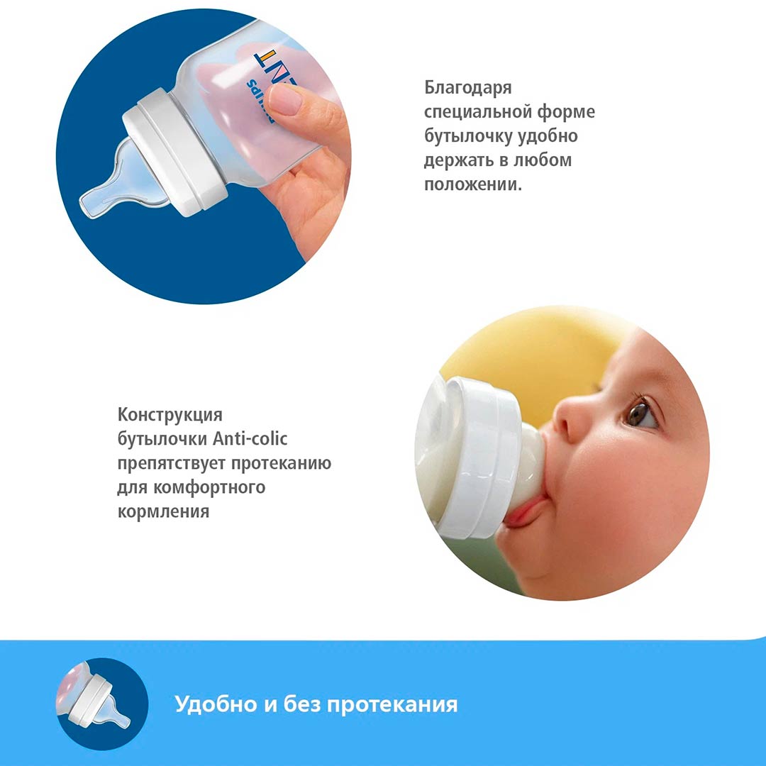 Набор бутылочек Philips Avent Anti-colic 125 мл 0+ мес 2 шт