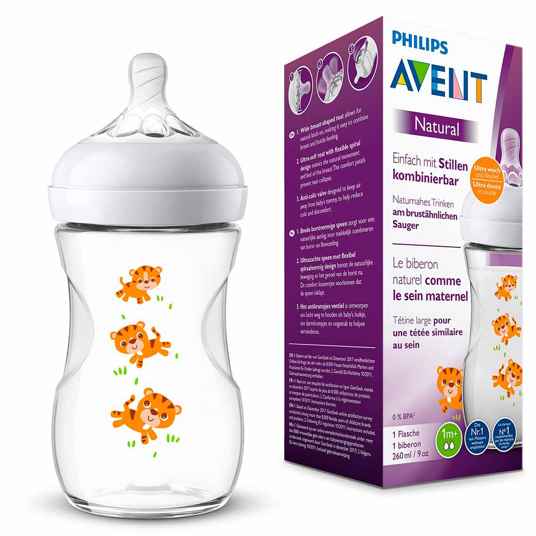 Бутылочка Philips Avent Natural Тигрята 260 мл 1+ мес