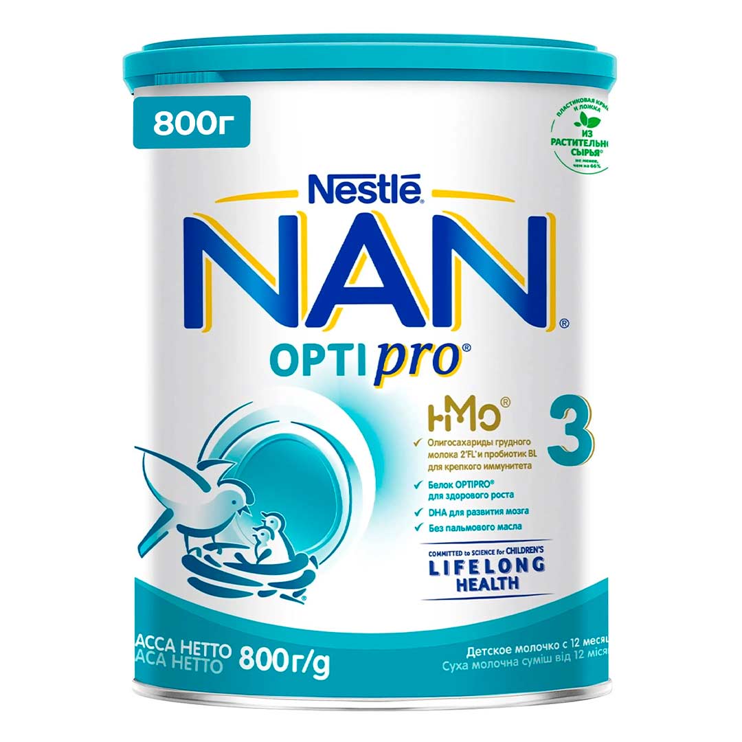 Молочко NAN 3 OPTIPRO 800 г с 12+ мес