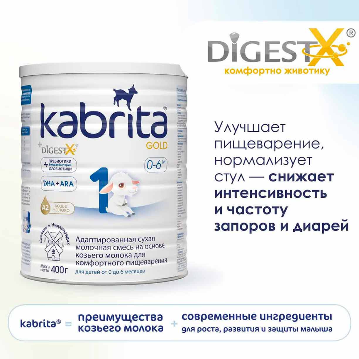 Смесь Kabrita 1 GOLD на основе козьего молока 400 гр. 0-6 мес.