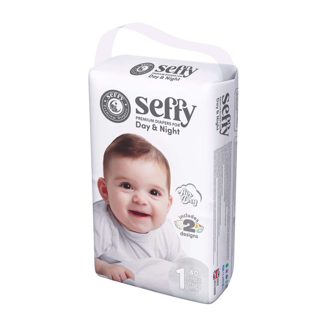 Подгузники Seffy 1 2-5 кг 40 шт