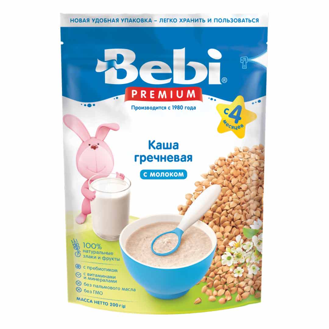 Каша BEBI Premium молочная гречневая   200 гр с 4+ мес