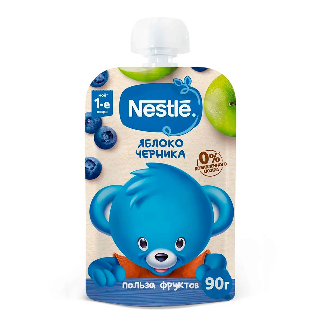 Пюре Nestle яблоко черника 90 г с 4+ мес