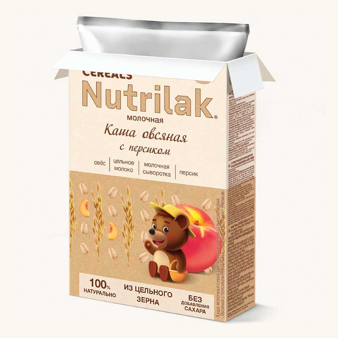 Каша молочная Nutrilak ProCereals овсяная с персиком 200 гр с 5+ мес