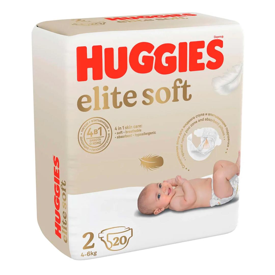 Подгузники Huggies Elite Soft 2 (4-6 кг) 20 шт