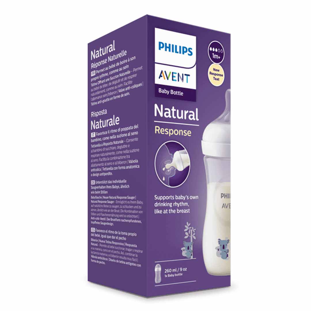 Пластиковая бутылочка Philips Avent Natural Response коала 260мл. 1+мес. SCY903/67