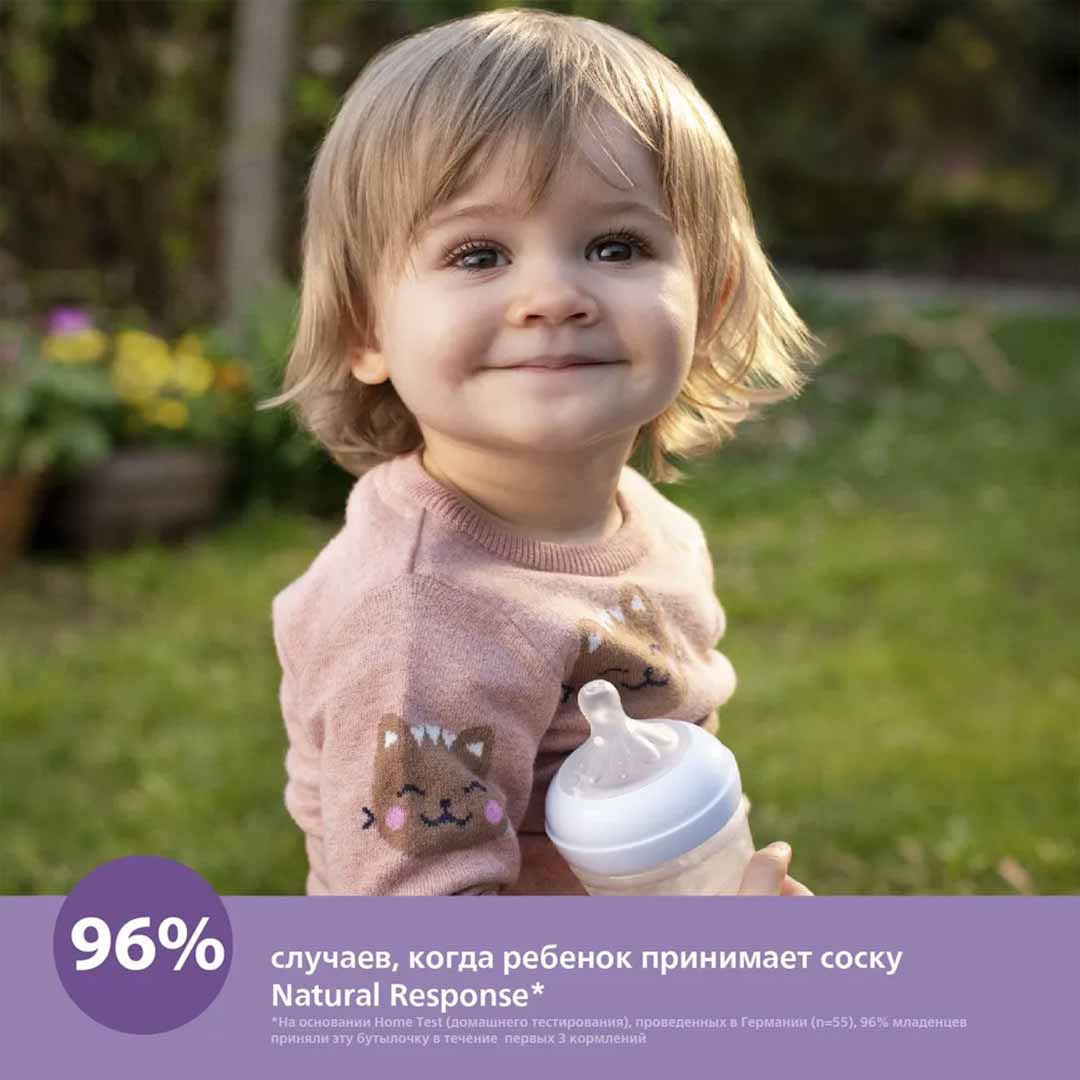 Пластиковая бутылочка Philips Avent Natural Response Жираф 260мл. 1+мес. SCY903/66