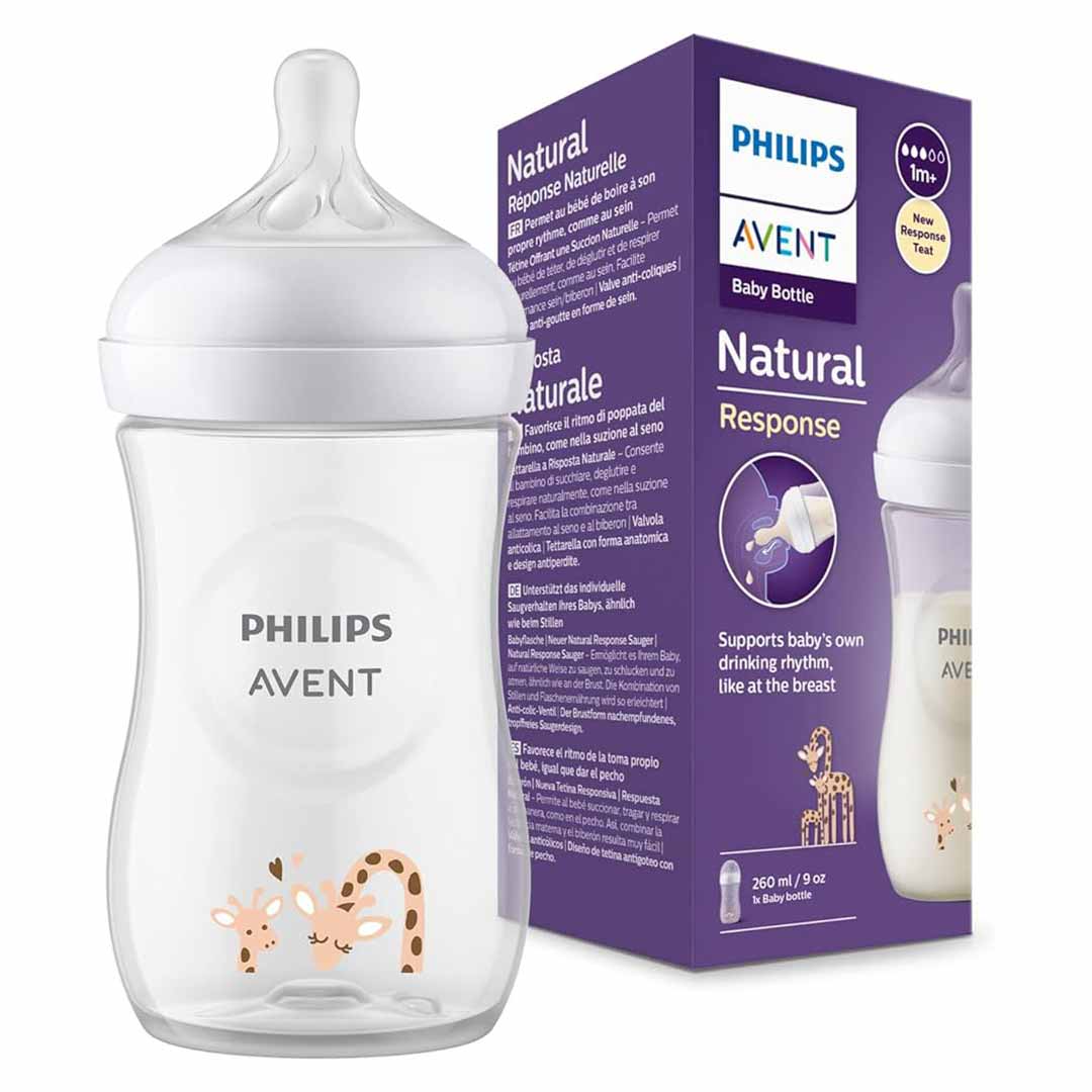 Пластиковая бутылочка Philips Avent Natural Response Жираф 260мл. 1+мес. SCY903/66