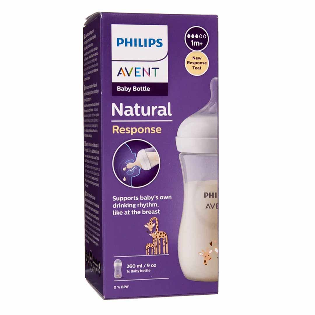 Пластиковая бутылочка Philips Avent Natural Response Жираф 260мл. 1+мес. SCY903/66