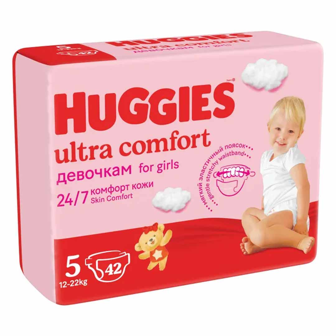 Подгузники Huggies Ultra Comfort 5 (12-22 кг) 42 шт для девочек