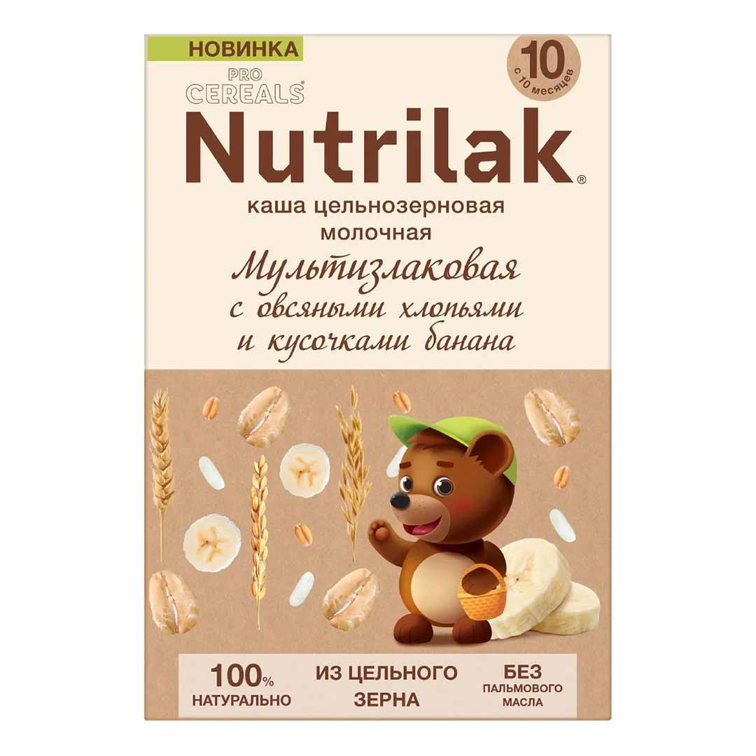 Каша молочная Nutrilak ProCereals мультизлаковая с овсяными хлопьми и бананом 200 гр с 10+ мес