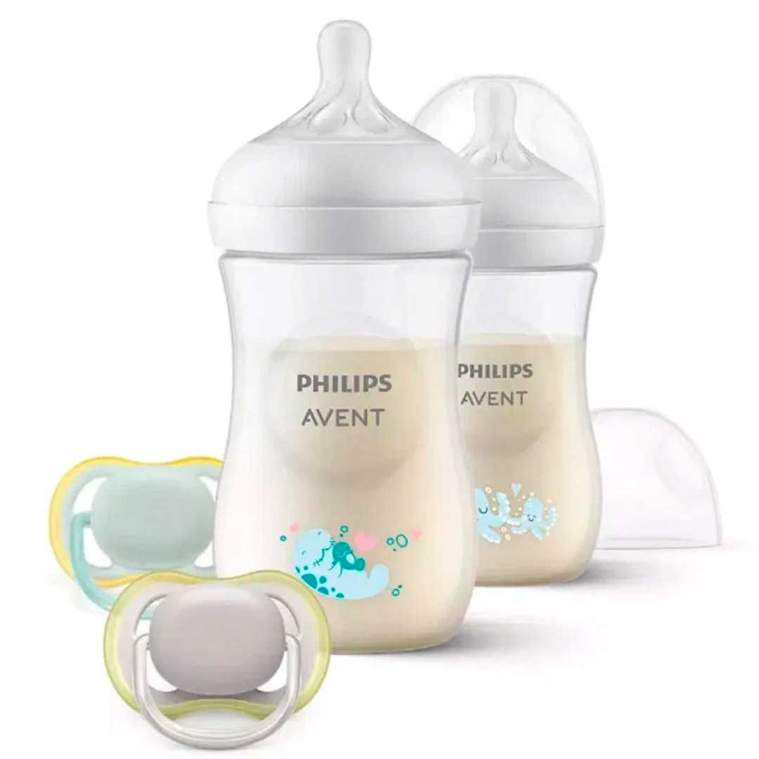 Набор бутылочек Philips Avent Natural Response морские котики 2шт пустышки. 260мл. 0+мес. SCD837/11