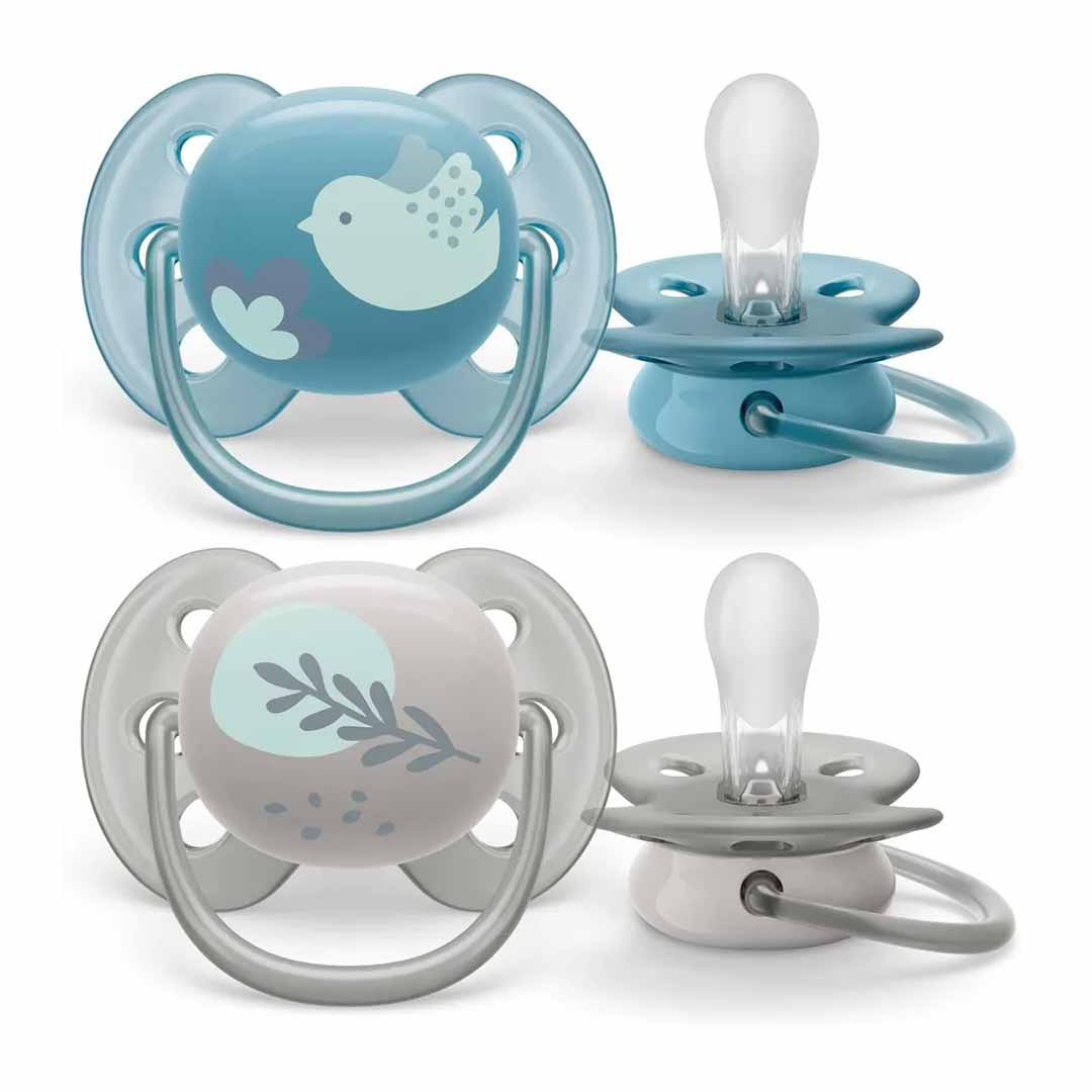 Пустышка Philips Avent Ultra soft ветка птичка 0-6 мес 2 шт