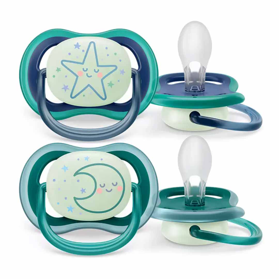 Пустышка Philips Avent Ultra air nighttime луна звезда 6-18 мес 2 шт