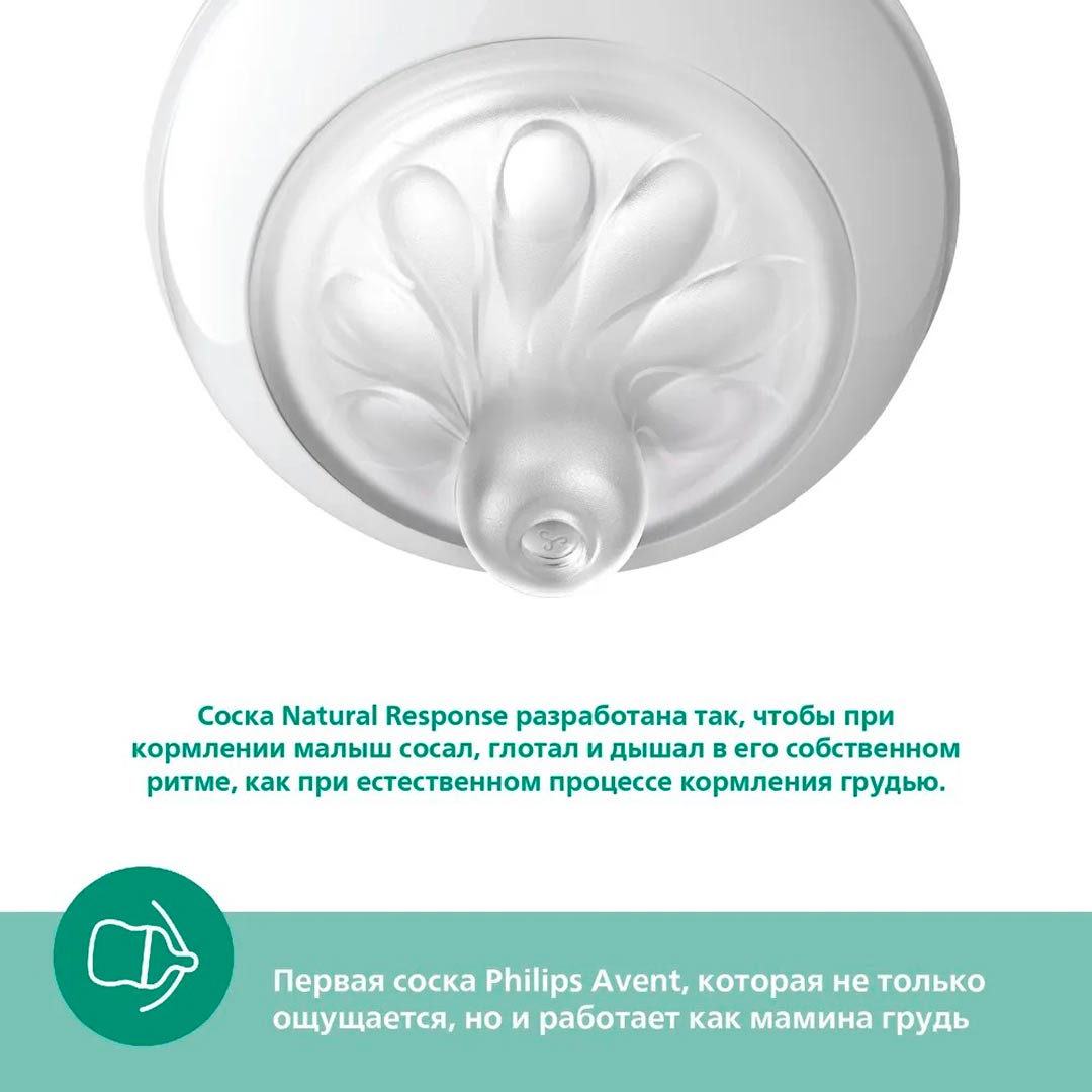 Стеклянная Бутылочка Philips Avent Natural Response 240мл. 1+мес. SCY933/01