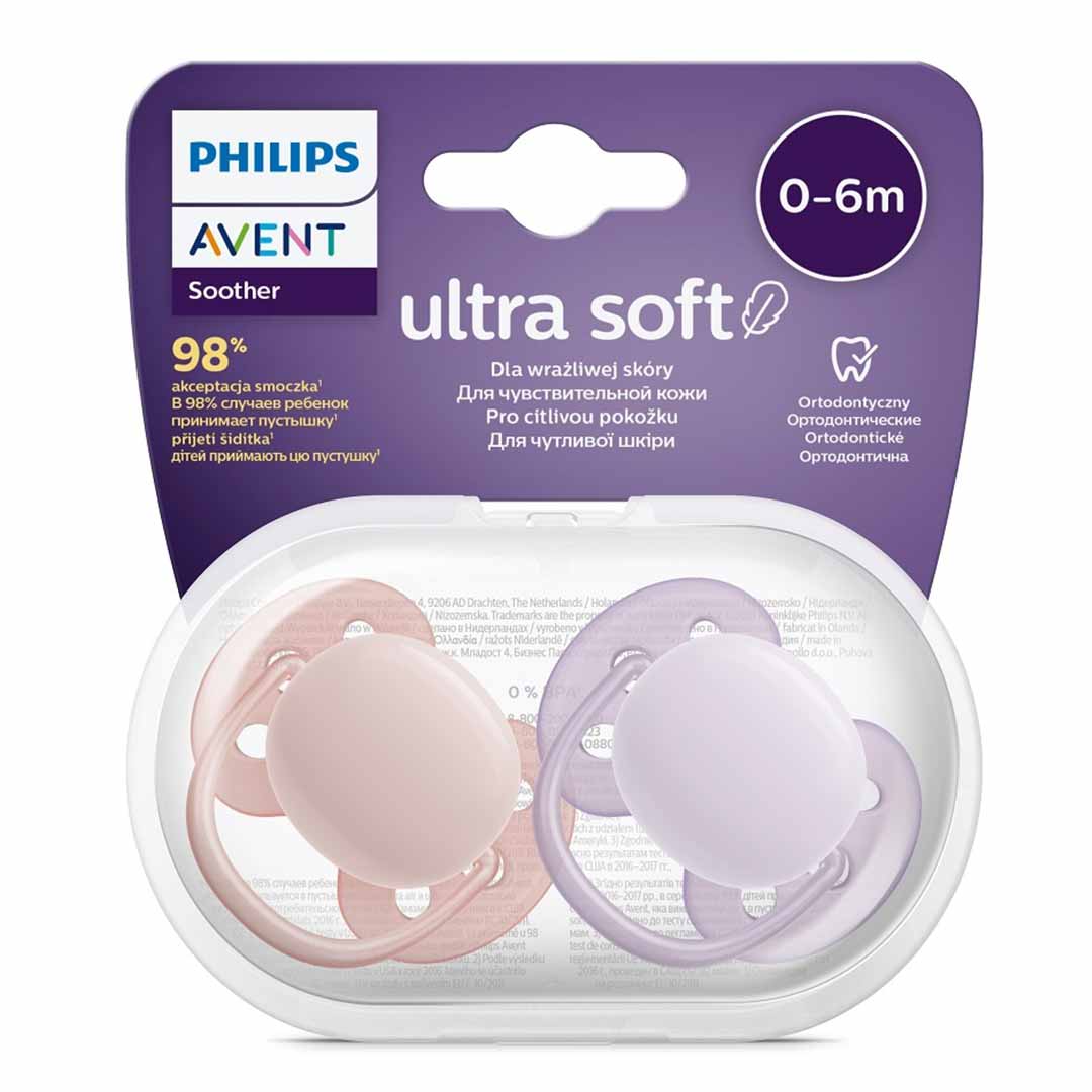 Пустышка Philips Avent Ultra soft 0-6 мес 2 шт