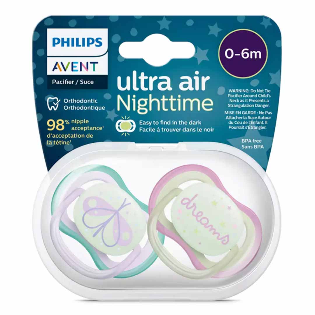 Пустышка Philips Avent Ultra air nighttime бабочка dreams 0-6 мес 2 шт