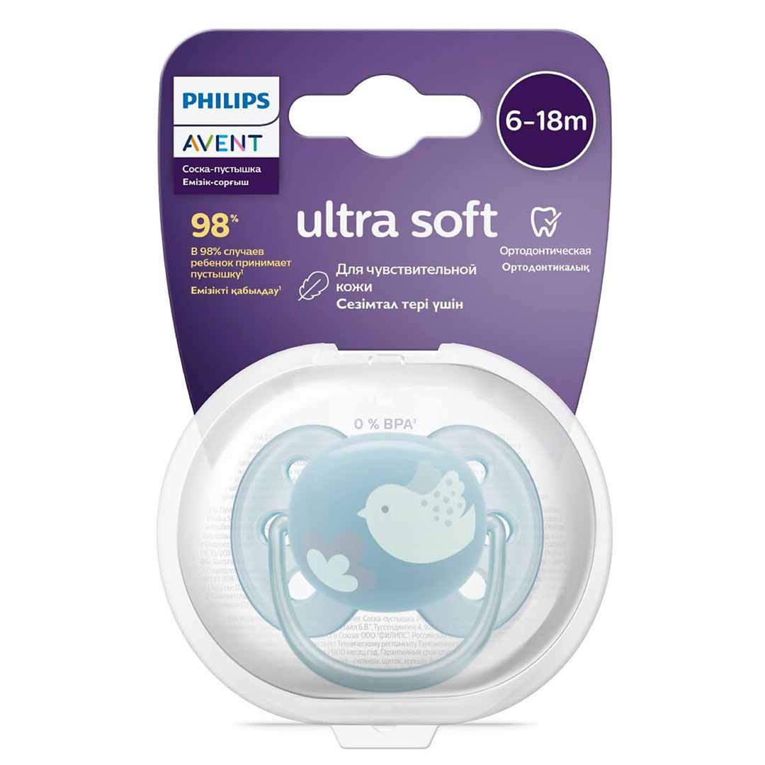 Пустышка Philips Avent Ultra soft птичка 6-18 мес