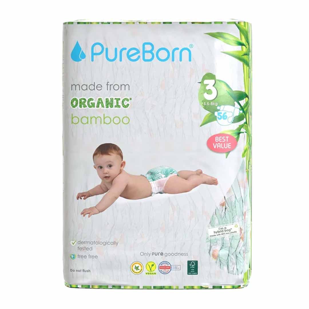 Подгузники PUREBORN 3 5,5-8 кг 56 шт